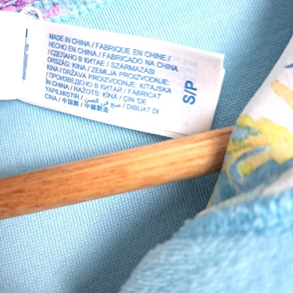 Loveshack Fancy Hurley Hoodie Womens Small Hawaiian Hibiscus Terry Cloth Zip - Picture 4 of 8